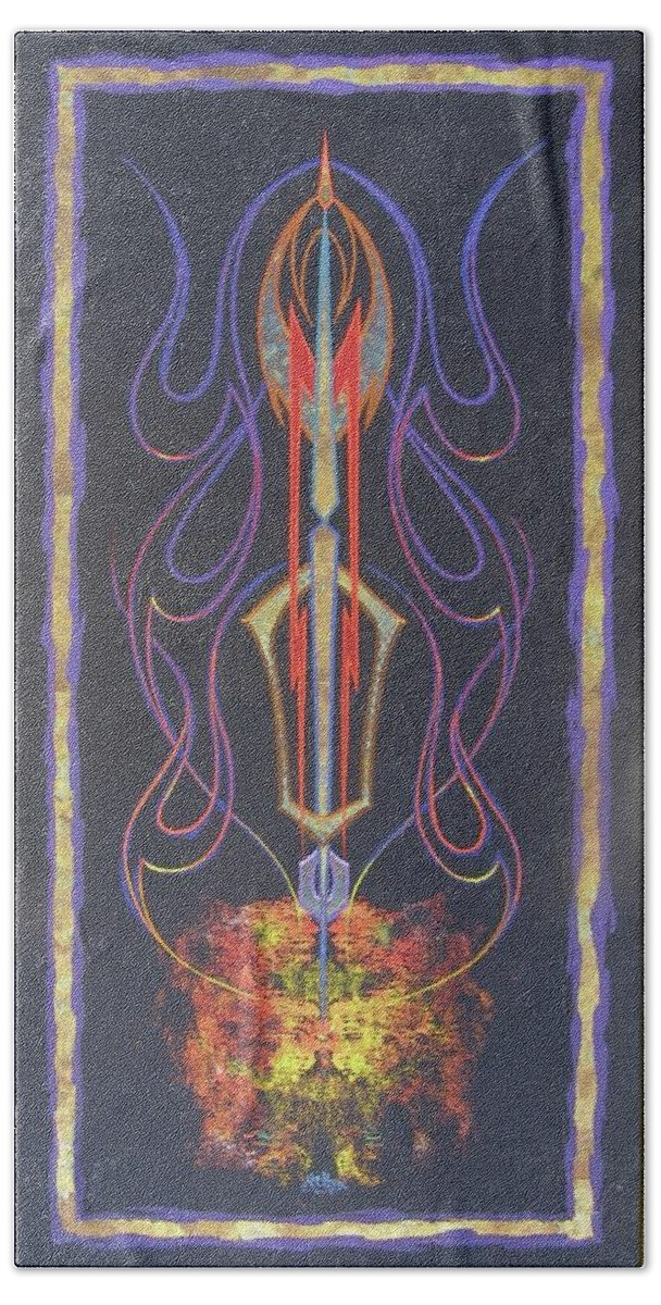 Rocket 88 Hand Towel featuring the painting Fire And Steel by Alan Johnson