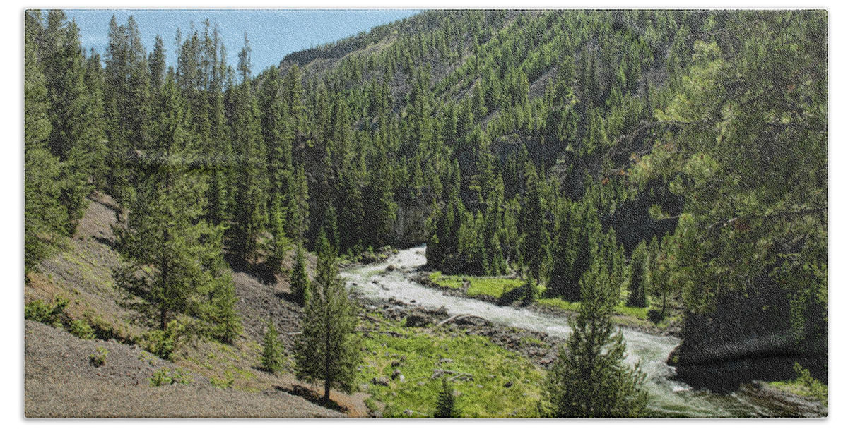 Montana Hand Towel featuring the photograph Firehole River by Joe Granita