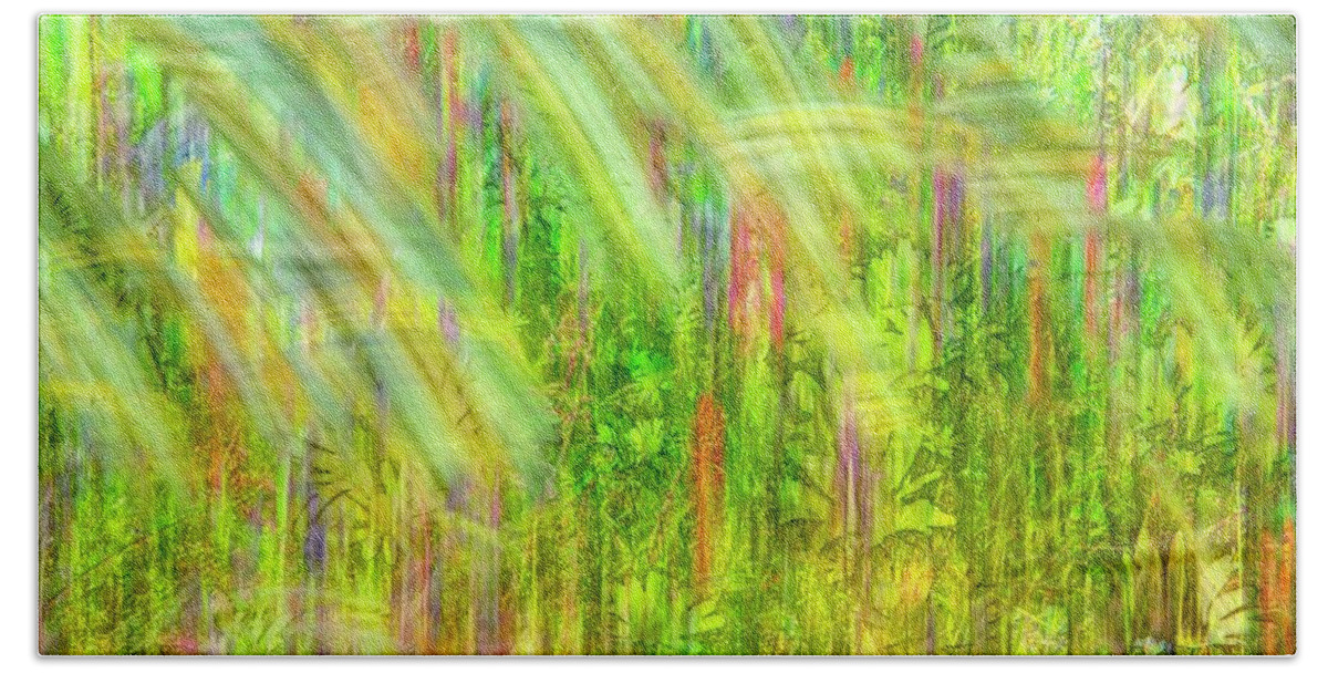 Fireweed Bath Towel featuring the photograph Daisies and Fireweed - Abstract 4 by Kathy Paynter