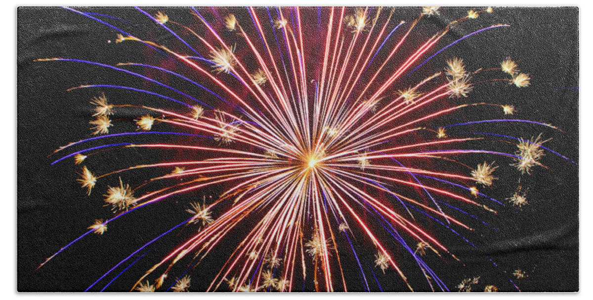 Fireworks Bath Towel featuring the photograph Fireworks by Patti Deters