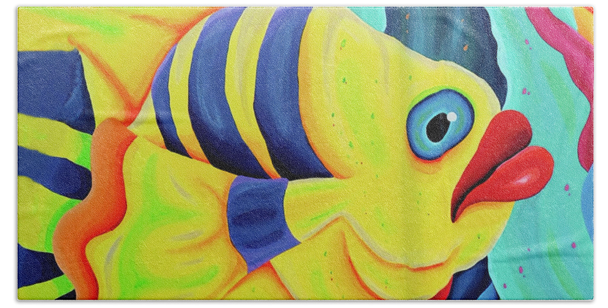 Yellow Bath Towel featuring the photograph Fish Lips by Scott Olsen