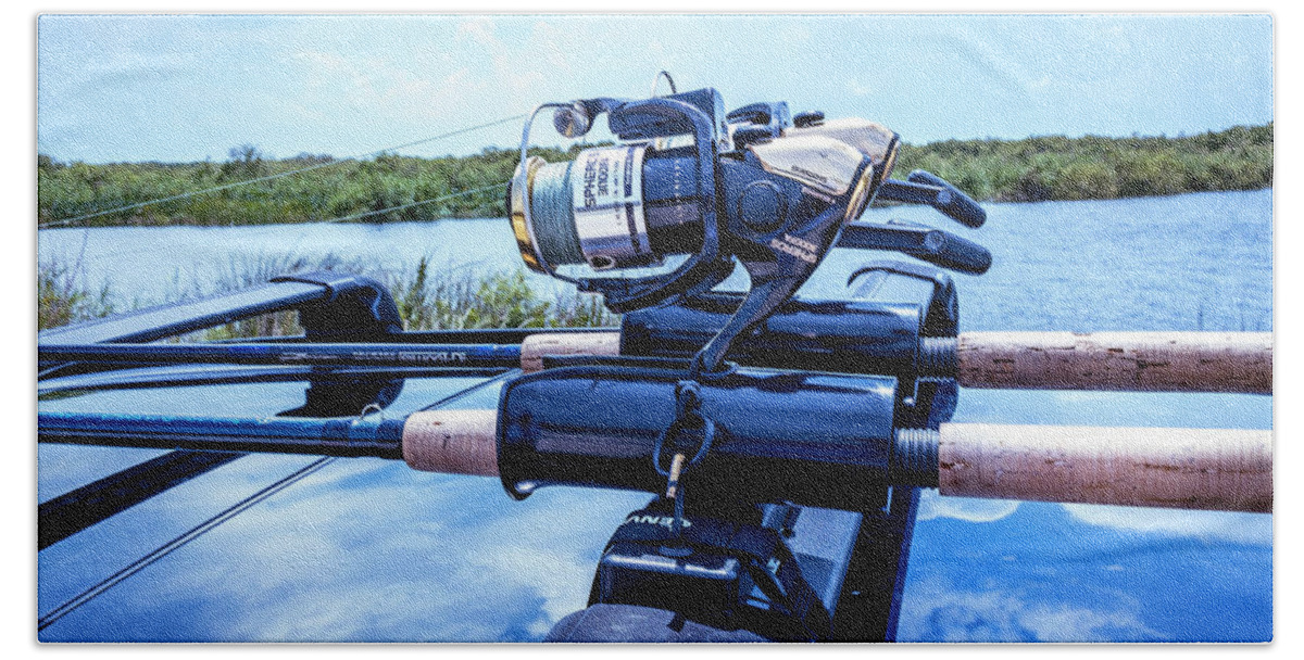 Fishing Rods and Reels Racked Bath Sheet by Blair Damson - Blair Damson -  Artist Website