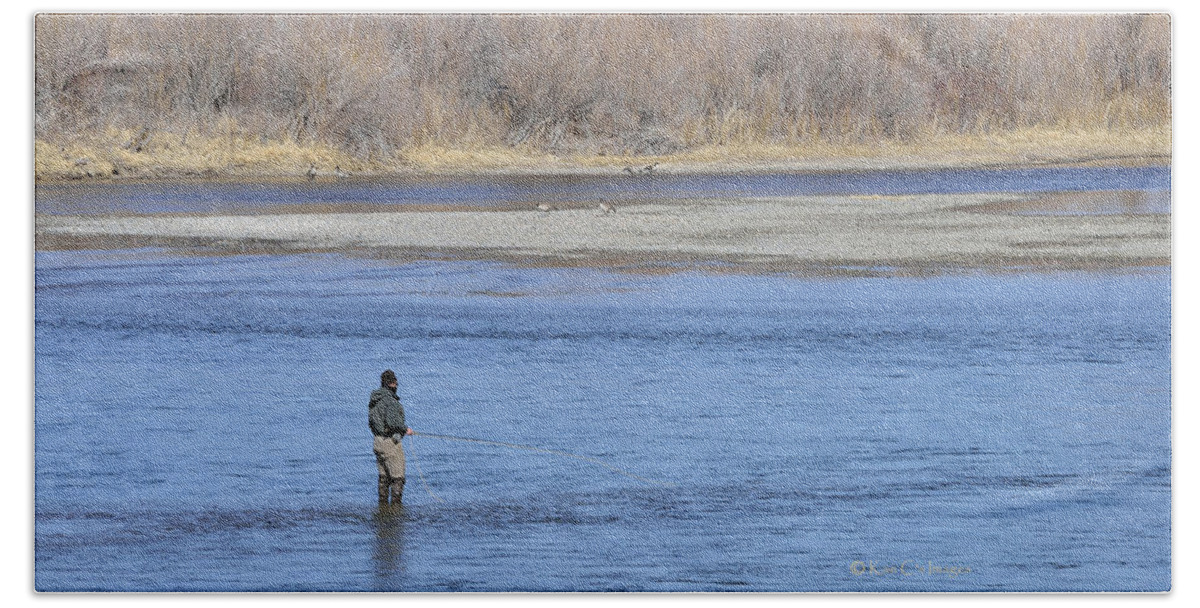 River Bath Towel featuring the photograph Fishing the Missouri by Kae Cheatham