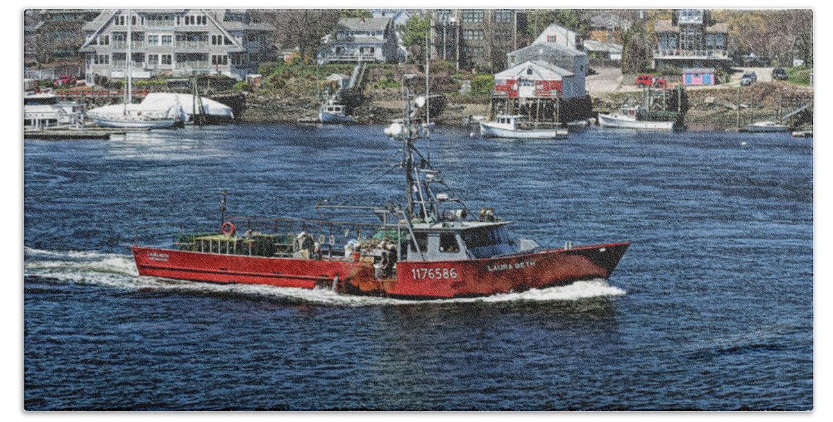Shaftmasters Hand Towel featuring the photograph Fishing Vessel Laura Beth by Deb Bryce