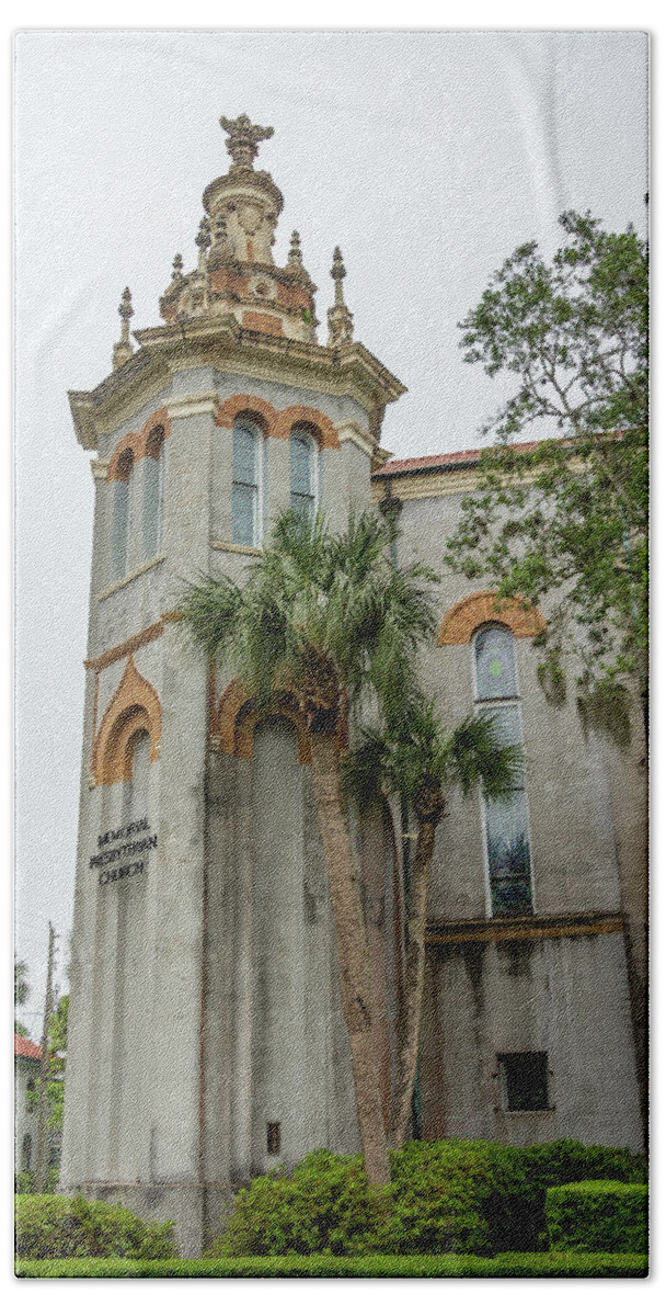 Florida Hand Towel featuring the photograph Flagler Memorial Presbyterian Church 4 by Cindy Robinson