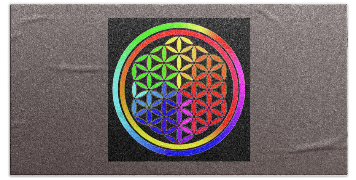 Flower Of Life Hand Towel featuring the digital art Flower Of Life_1 by Az Jackson