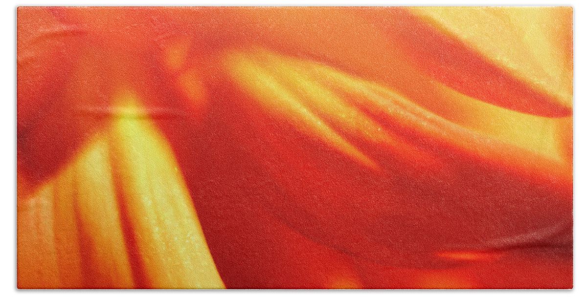 Orange Bath Towel featuring the photograph Flowing Petals by Tony Locke