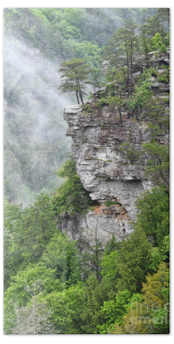 Fall Creek Falls Hand Towel featuring the photograph Fog In The Valley by Phil Perkins