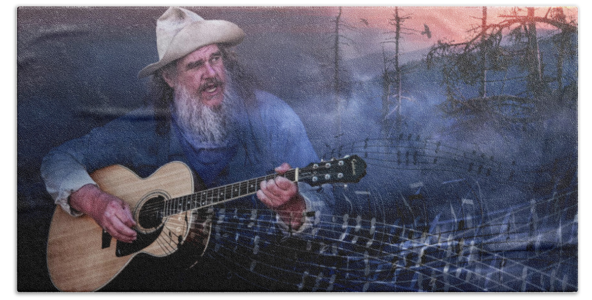 Music Bath Towel featuring the photograph Folk Music In The Hills by Randall Nyhof