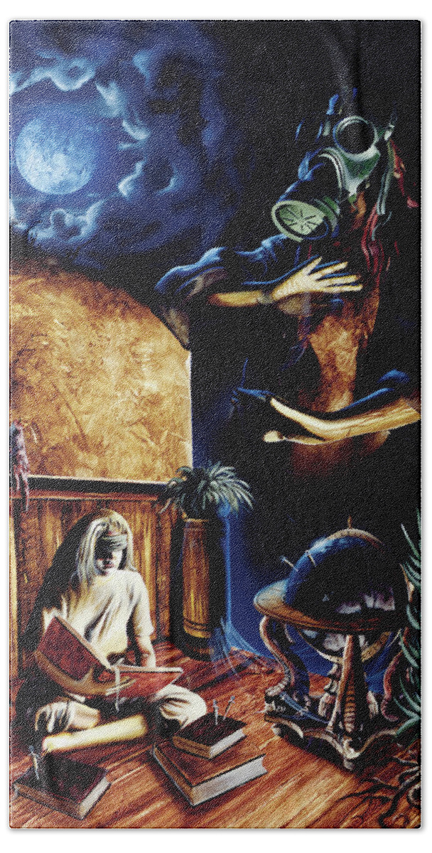 Nocturnal Bath Towel featuring the painting For All Eternity by Sv Bell