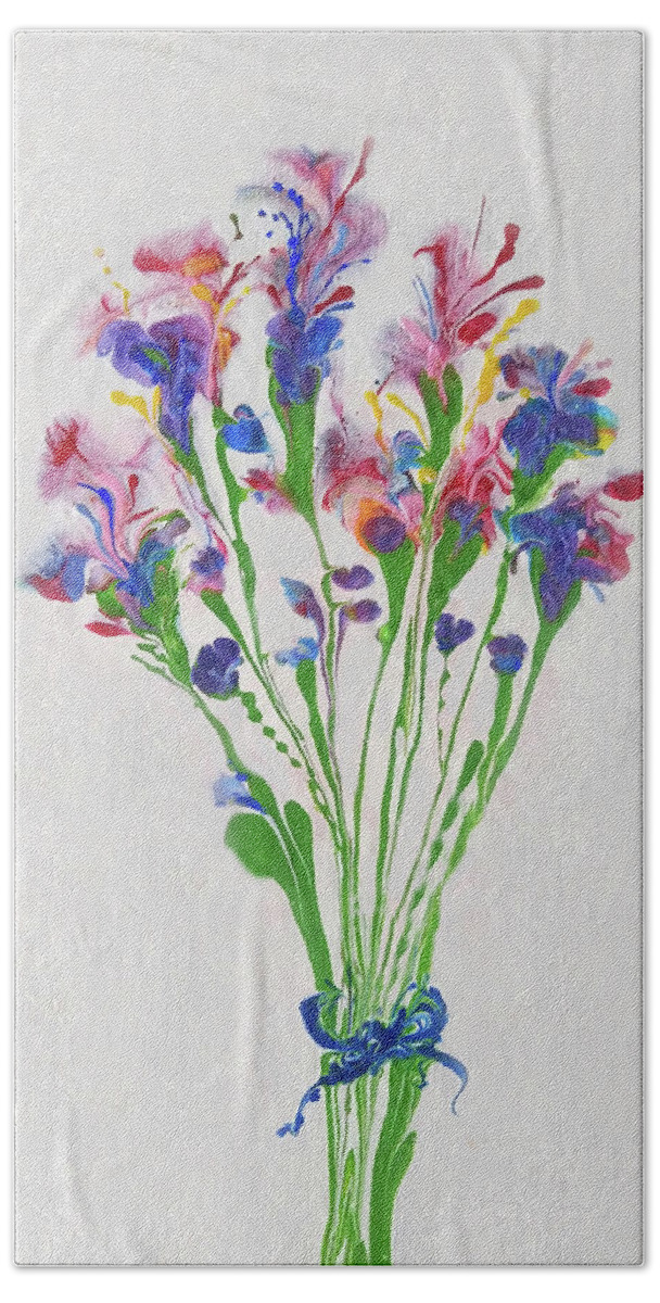 Colorful Bath Towel featuring the painting For You by Deborah Erlandson