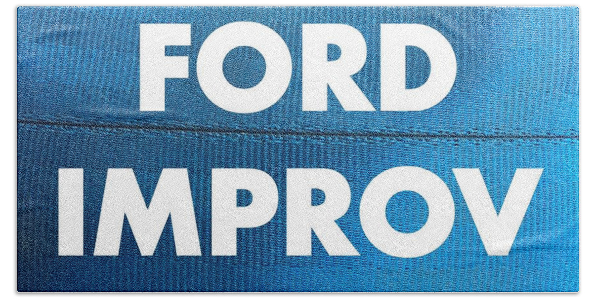 Ford Bath Towel featuring the digital art Ford Improv Logo by Heather Lutkin