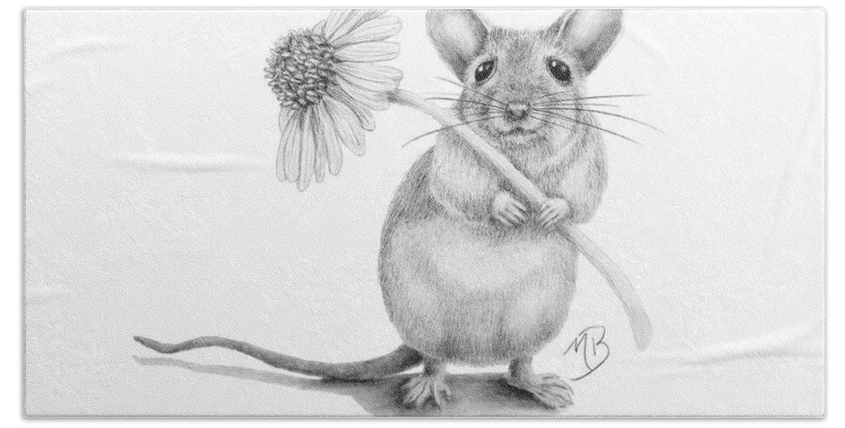 Mouse Bath Towel featuring the drawing Forgive Me by Monica Burnette