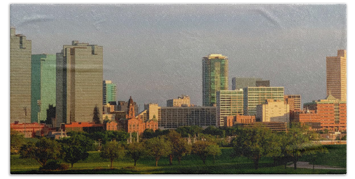 Cityscape Hand Towel featuring the photograph Fort Worth Texas Skyline by Debby Richards