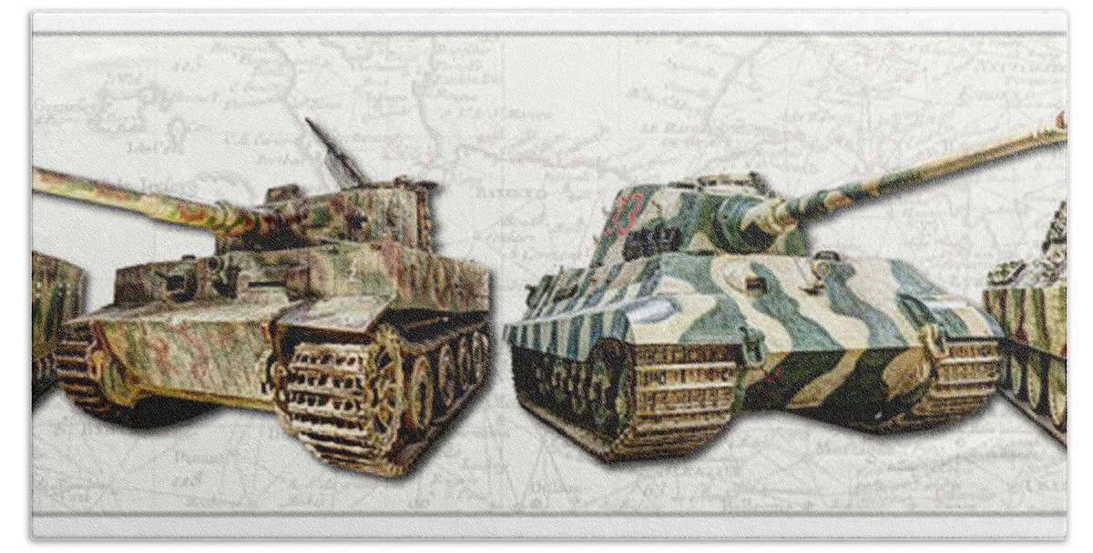 Four Panzers Hand Towel featuring the photograph Four Panzers by Weston Westmoreland