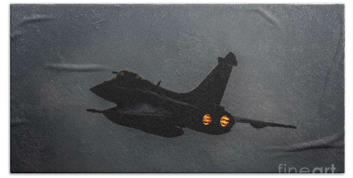 Rafale Bath Towel featuring the photograph French Fighter by Hernan Bua