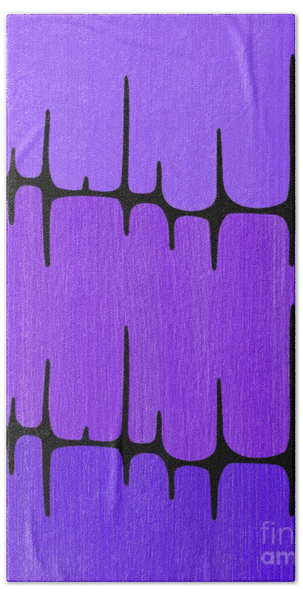 Sounds Waves Bath Towel featuring the digital art Frequency in Purples by Donna Mibus