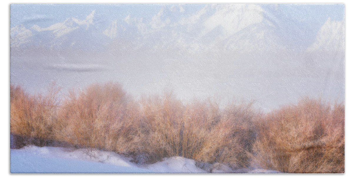 Tetons Hand Towel featuring the photograph Fresh Fog in the Valley by Darren White