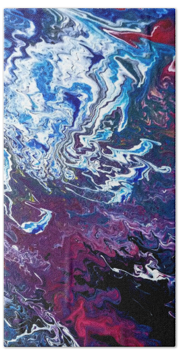 Purple Bath Towel featuring the painting Frozen Sky by Anna Adams