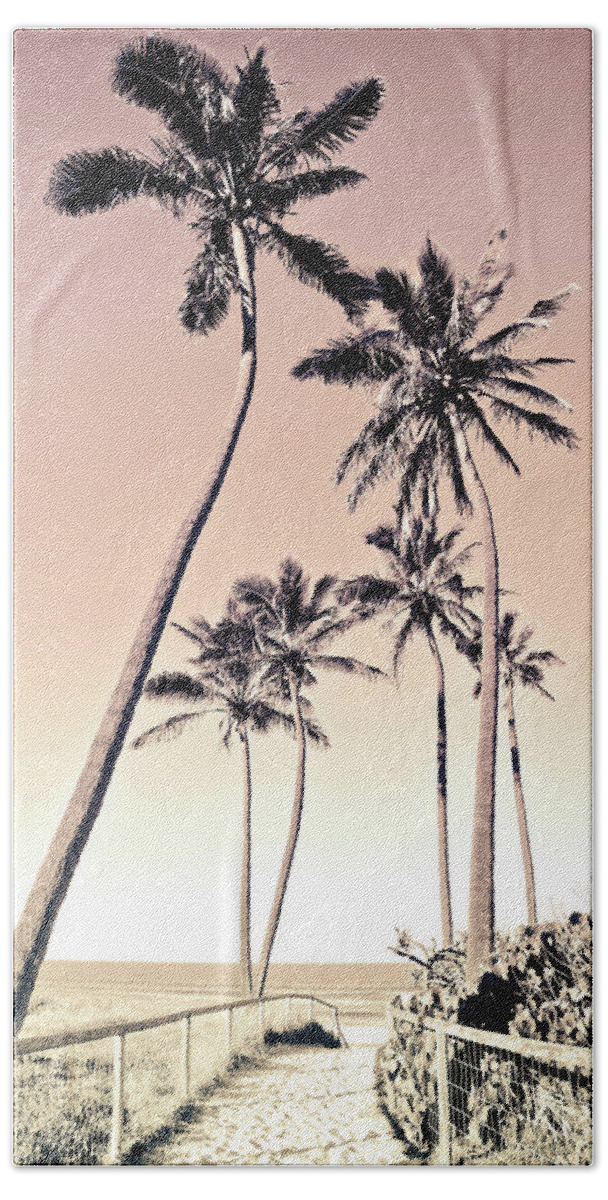 Skyward Palm Trees Hand Towel featuring the photograph Fuchsia Palms_12 by Az Jackson