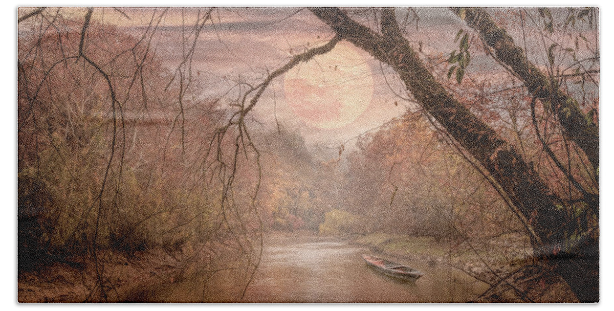 Lake Bath Towel featuring the photograph Full Moon Pale Reflections by Debra and Dave Vanderlaan