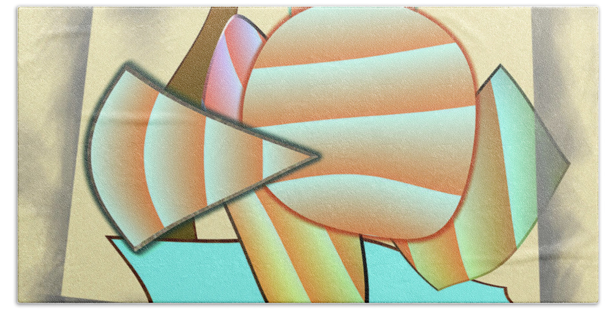 Geometric Hand Towel featuring the digital art Funky Geometry by Kae Cheatham