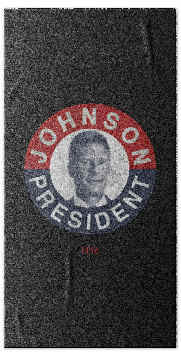 Funny Bath Towel featuring the digital art Gary Johnson for President 2012 Retro by Flippin Sweet Gear