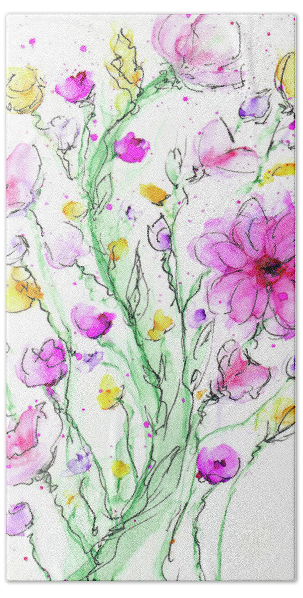 Flower Bath Towel featuring the painting Generosity by Kimberly Deene Langlois