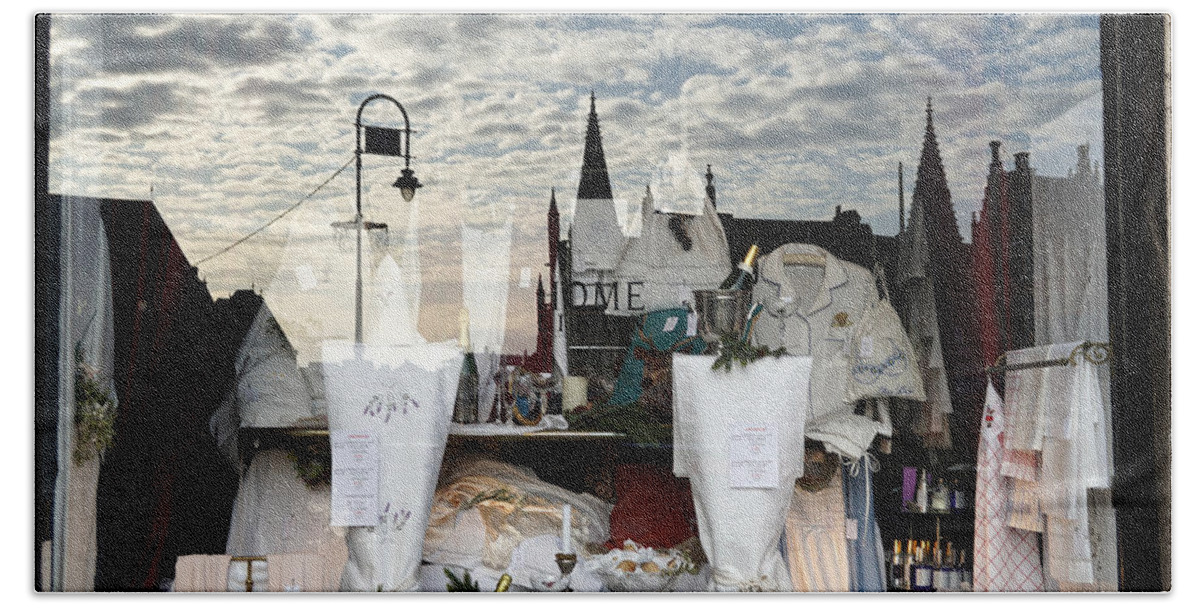 Gent Hand Towel featuring the photograph Gent in mirror image by Jolly Van der Velden