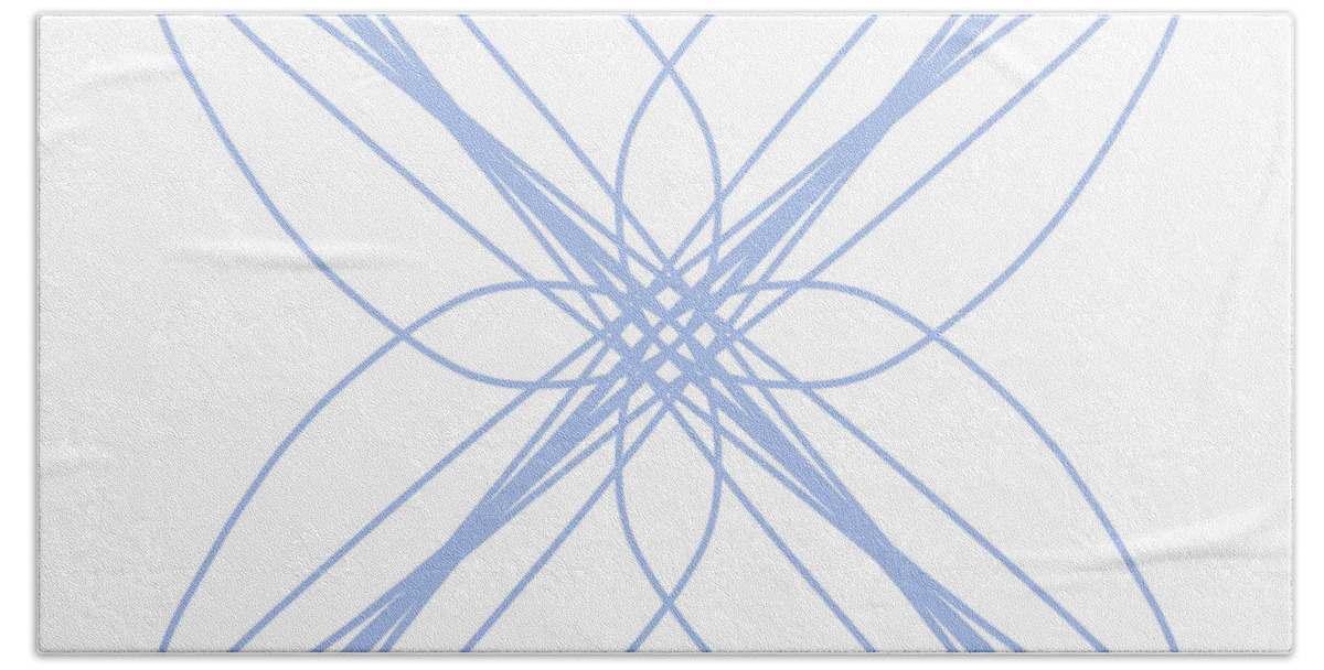Blue Lines Hand Towel featuring the digital art Geometrical Pattern - Christmas Flower by Patricia Awapara