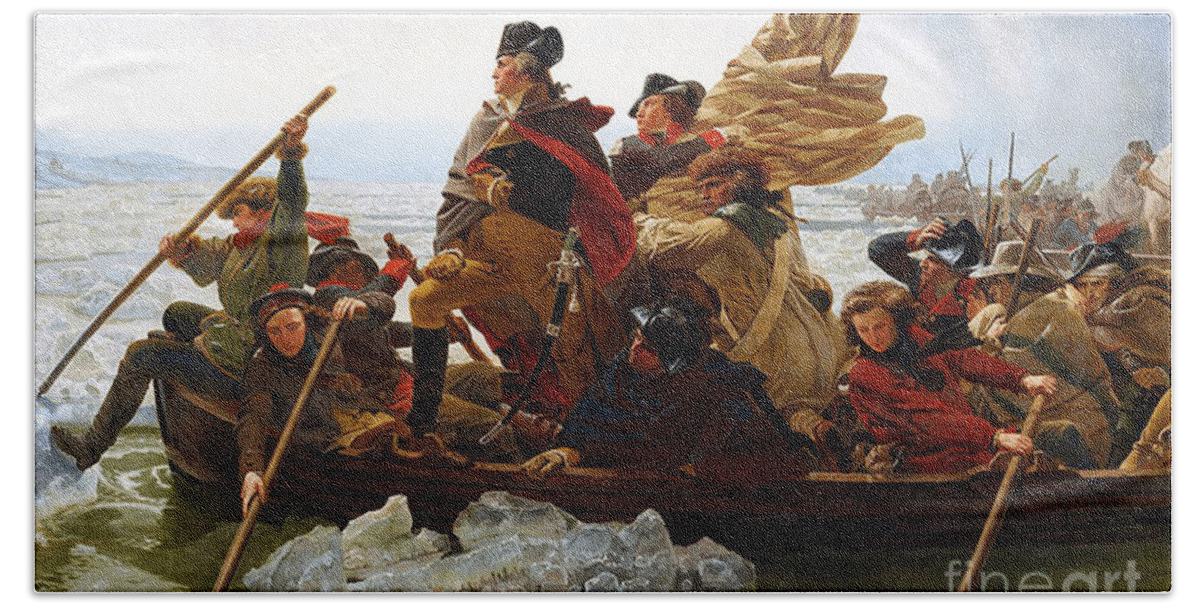 George Bath Towel featuring the photograph George Washington Crossing The Delaware by Action