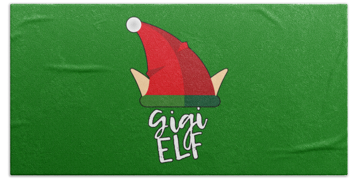 Christmas 2023 Bath Towel featuring the digital art Gigi Elf Christmas Costume by Flippin Sweet Gear