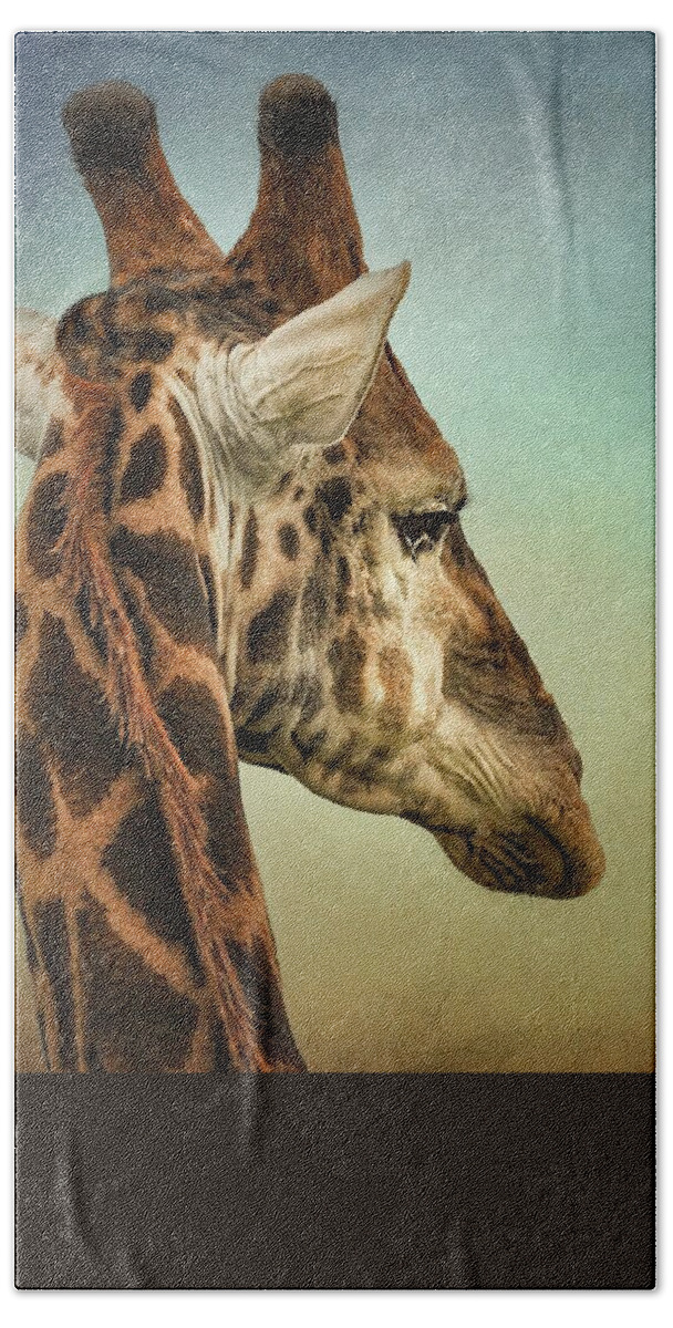 Giraffe Portrait Hand Towel featuring the photograph Giraffe by Rebecca Herranen