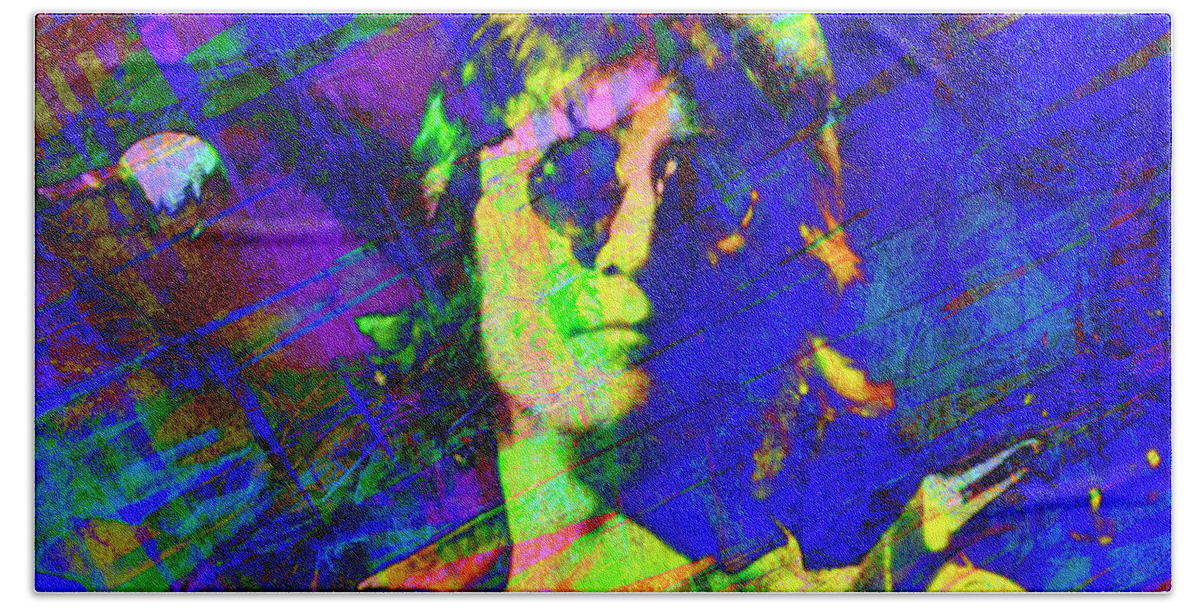 John Lennon Hand Towel featuring the digital art Give Peace A Chance by Rob Hemphill
