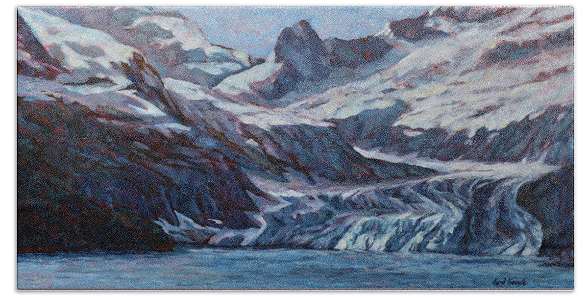 Glacier Bath Towel featuring the painting Glacier Bay #11 by David Dorrell