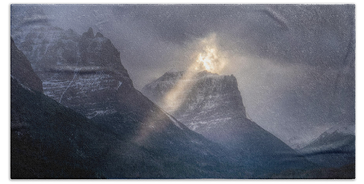 Glacier National Park Hand Towel featuring the photograph Glacier Light by Frank Delargy