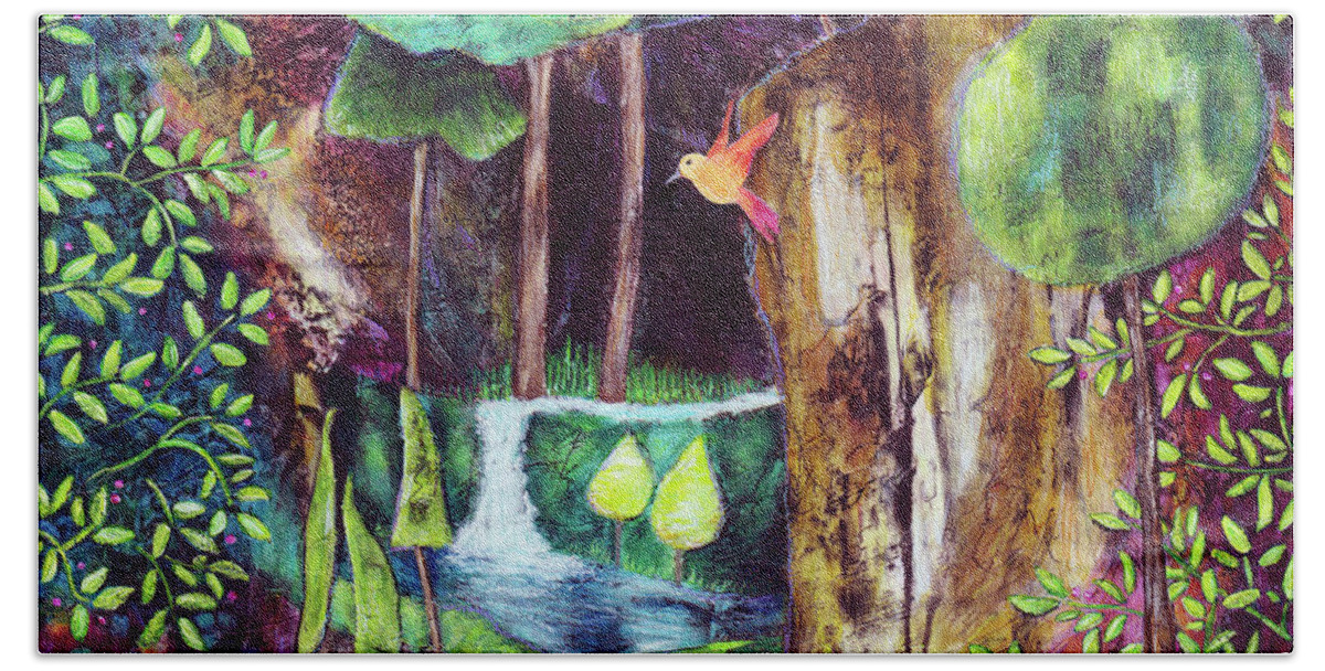 Dreamscape Bath Towel featuring the painting Glade of Serenity by Winona's Sunshyne