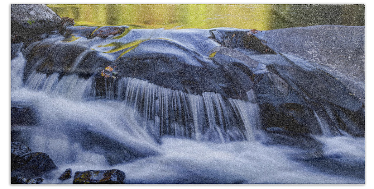  Bath Towel featuring the photograph Golden Falls by Jim Miller