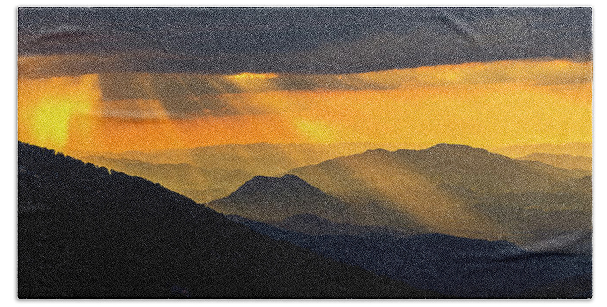 Balkan Mountains Bath Towel featuring the photograph Golden Rain by Evgeni Dinev