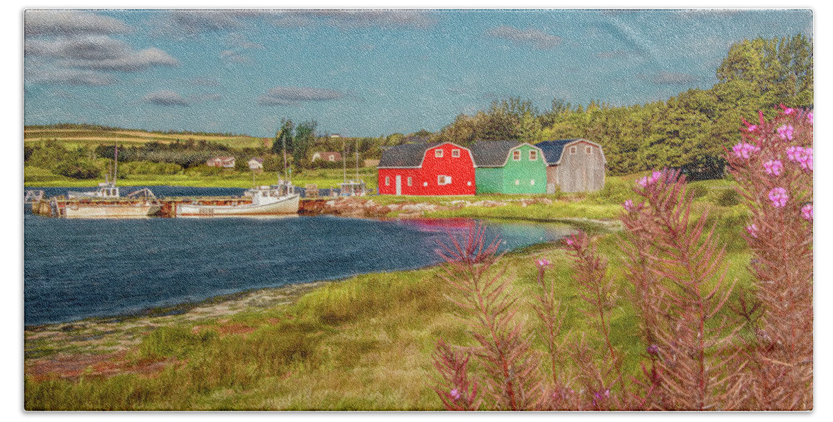 Prince Edward Island Bath Towel featuring the photograph Good Morning French River, Painterly by Marcy Wielfaert
