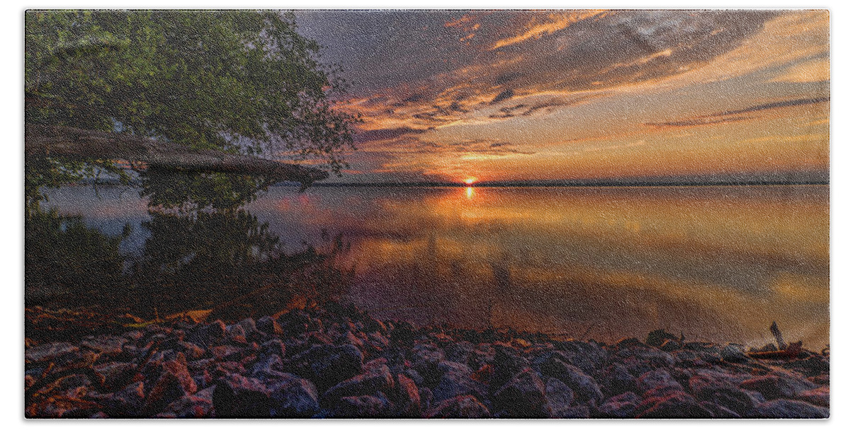 Higgins Lake Hand Towel featuring the photograph Good Morning by Joe Holley