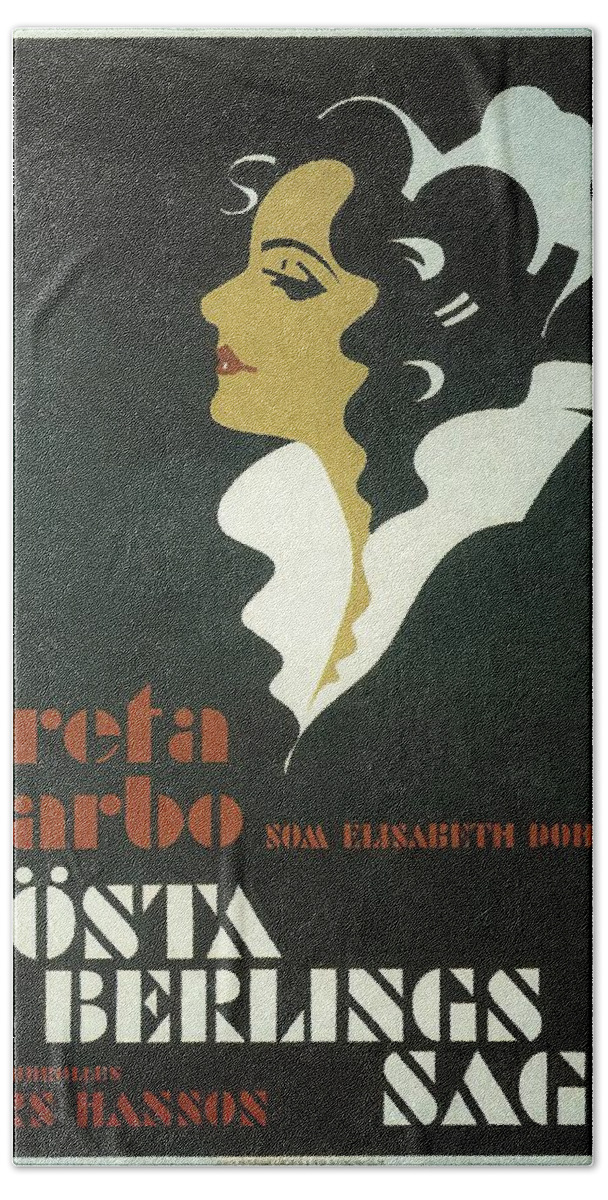 Synopsis Hand Towel featuring the mixed media ''Gosta Berling'', 1924 by Movie World Posters