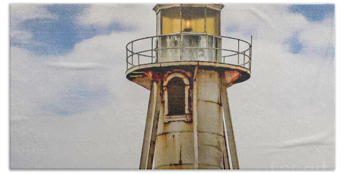 Lighthouse Hand Towel featuring the digital art Grand Lighthouse by Patti Powers