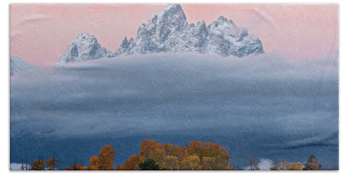 Grand Tetons Bath Towel featuring the photograph Grand Teton Color by Wesley Aston