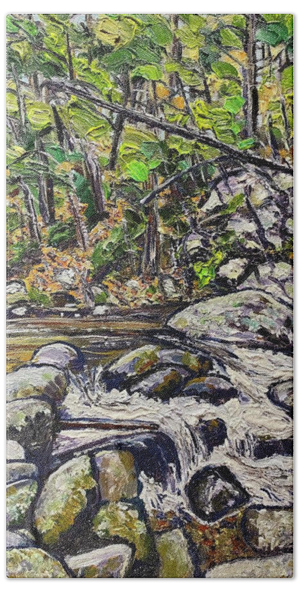 New England Bath Towel featuring the painting Granville Gorge by Richard Nowak