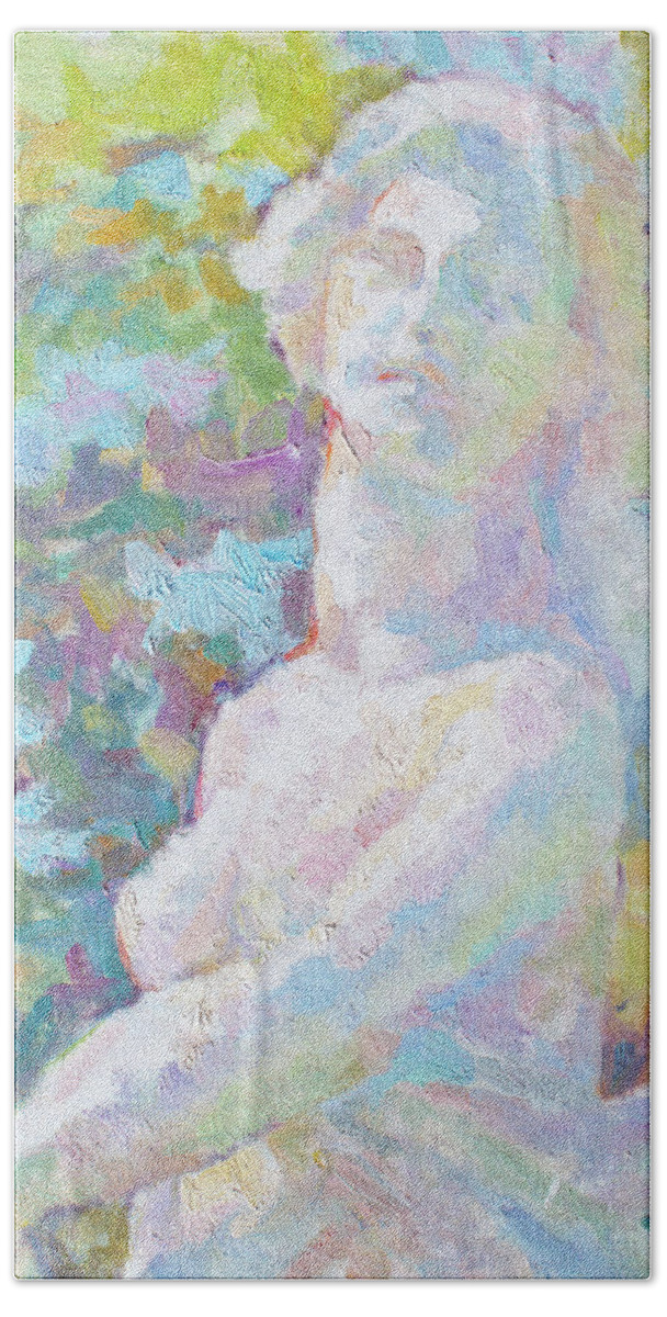 French Impressionism Bath Towel featuring the painting Greek Goddess Autumn by Srishti Wilhelm