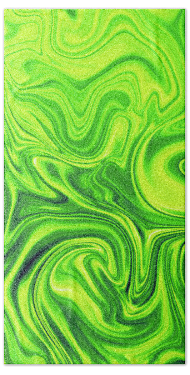Abstract Background Bath Towel featuring the photograph Green Slime Abstract Background by Benny Marty