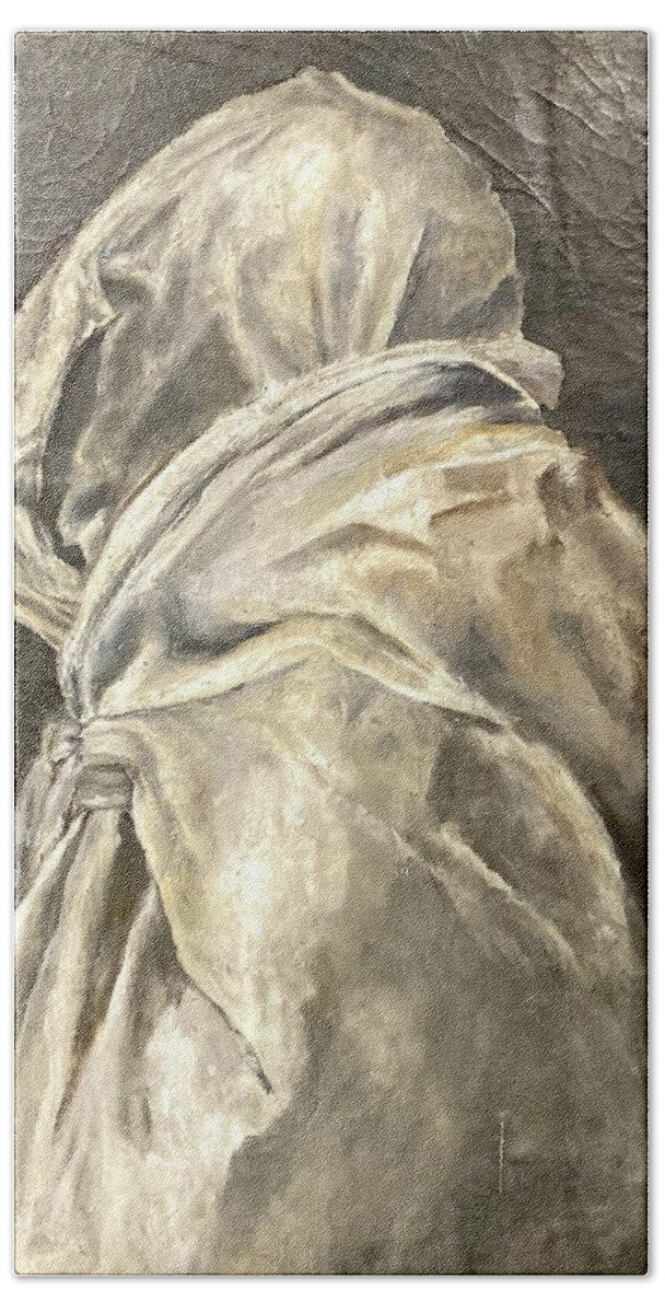 Wrapped Image Bath Towel featuring the painting Gregorian Chanting by David Euler