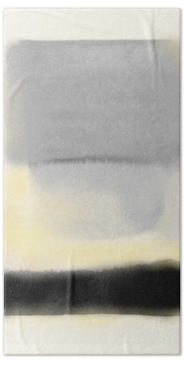 Grey Sky Bath Towel featuring the painting Grey Sky by Vesna Antic