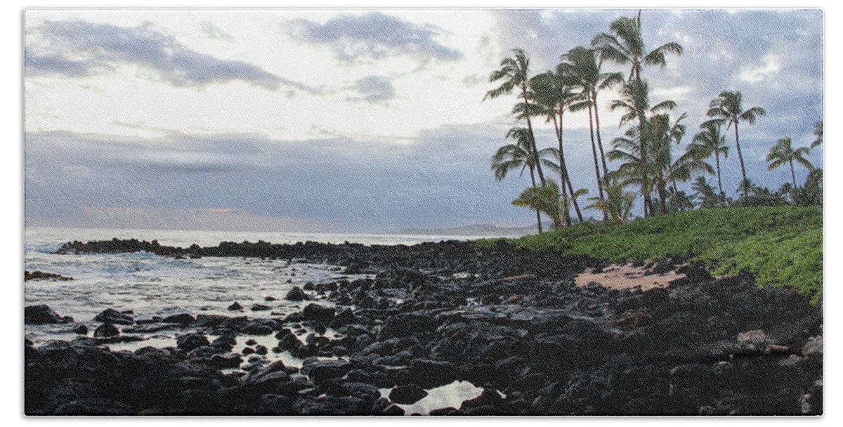 Hawaii Hand Towel featuring the photograph Grey Sunset by Robert Carter